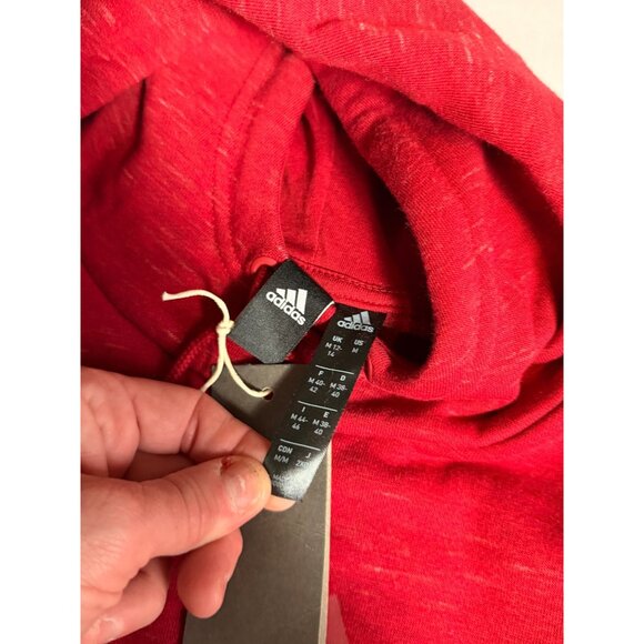 Adidas Womens Red maroon Hoodie Sweatshirt M 12-14 Logo Print Drawstring Comfor - Picture 6 of 15
